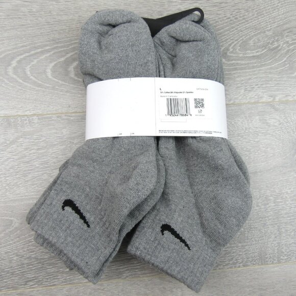 Nike Everyday Cushioned Ankle Socks Dri-Fit Men's Size 8-12 Grey 6 Pack NEW - Picture 8 of 9